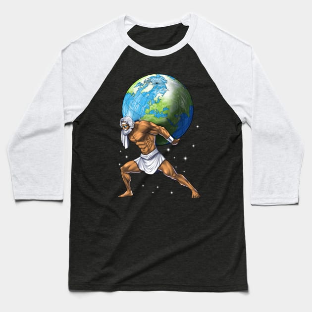 Ancient Greek God Atlas Baseball T-Shirt by underheaven